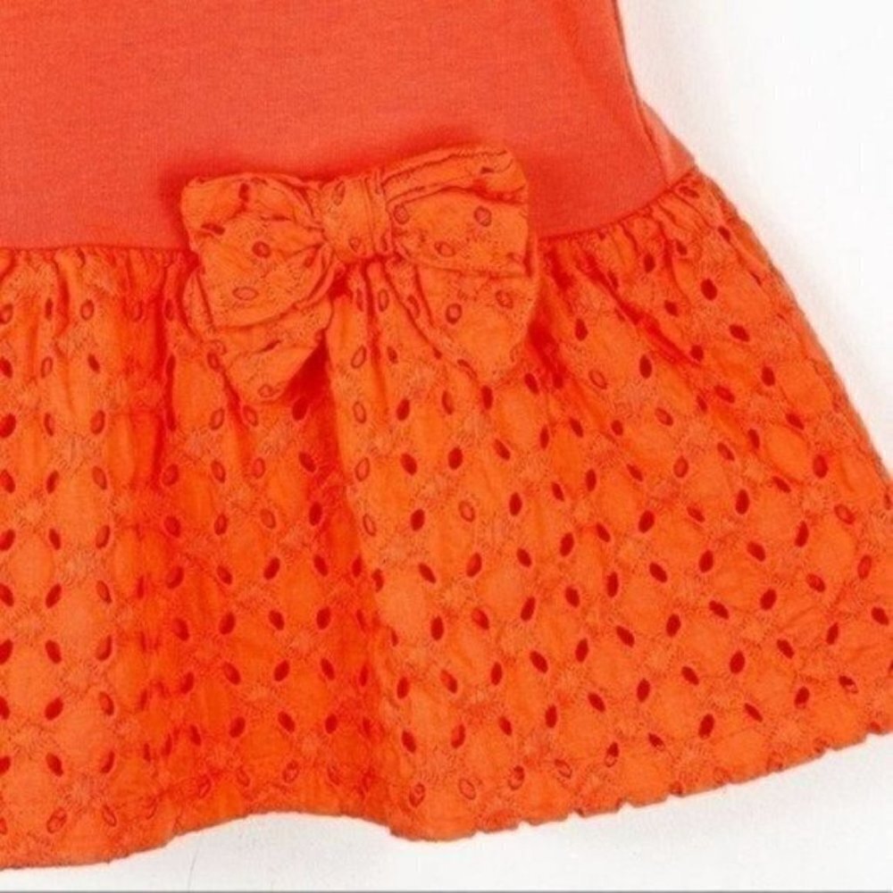 Gymboree Tangerine Cap Sleeve Key Hole Back Matching Underwear Size 12-18 Months - Picture 3 of 7